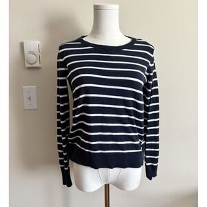 Preppy‎ Old Money Jack Wills Jumper Striped Sweater Navy White XS US 2 Cotton